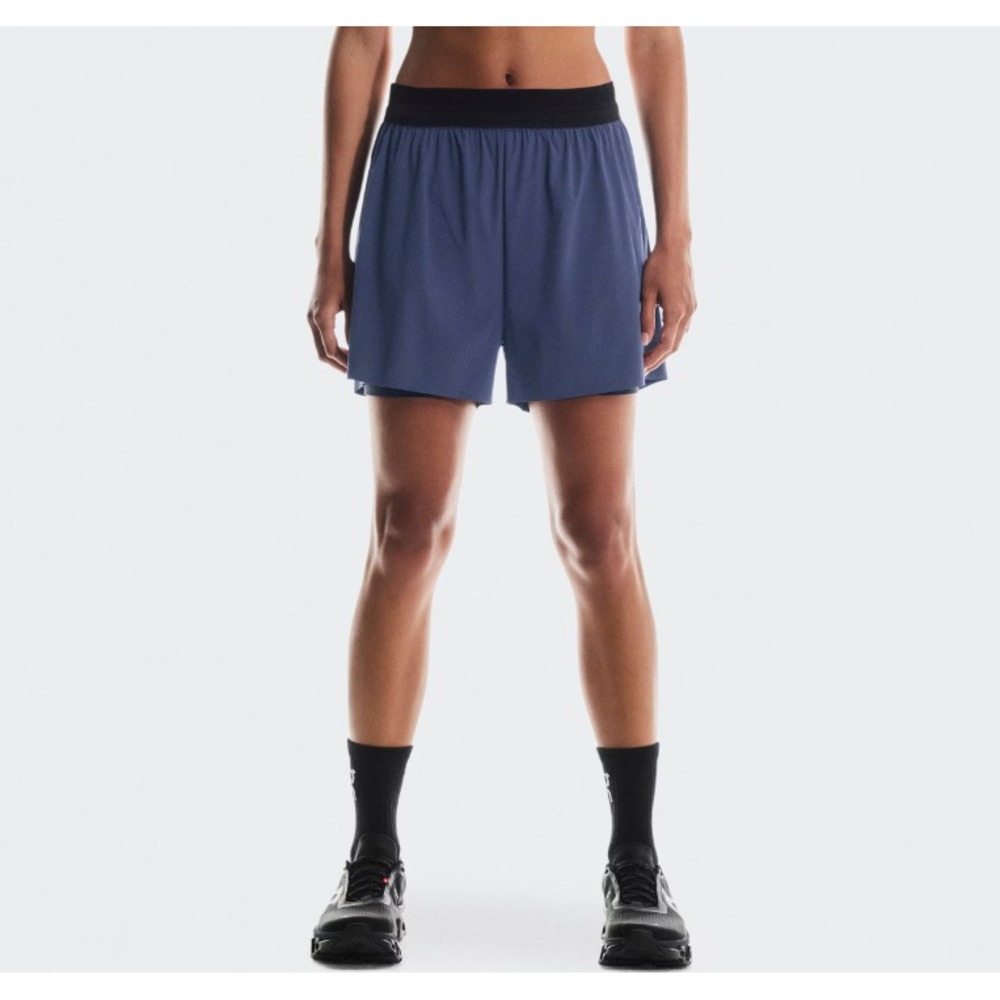 Run On Clouds 3" Performance 2/1 Shorts Drawcord Zip Back Acai Black Size XS